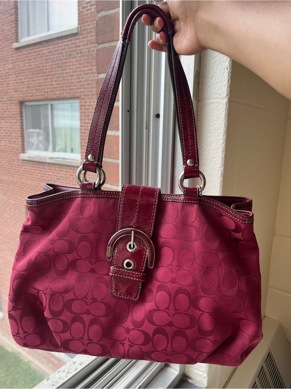 Vintage Coach buckle Y2K shoulder bag - Picture 1 of 9